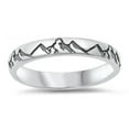 thumbnail image 1 of Oxidized Mountain Range Ring .925 Sterling Silver Band Jewelry Female Male Unisex Size 11, 1 of 4