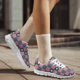 thumbnail image 3 of COEQINE US USA Flag Girls Sneakers White Sole Lace Up Women Running Shoes for Travel Outdoor Comfortable Training Athletic Sport Shoes for 4th of July, American Flag Patchwork, 3 of 7