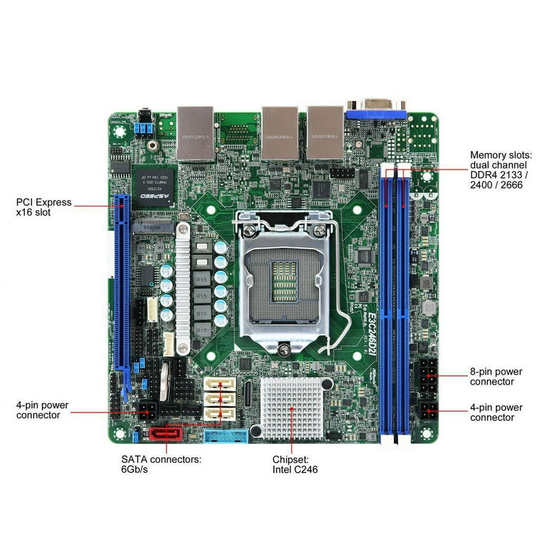 【冬バーゲン★特別送料無料！】 Rack AsRock E3C246D2I 1151 LGA Motherboard Server Mini-ITX マザーボード