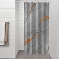 thumbnail image 2 of Gray Marble Orange Line Pattern Shower Curtain 36"x72" ,Bathroom Decorative Shower Curtains Set with 12 Hooks,Modern Waterproof Washable Shower Curtain, 2 of 6