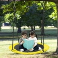 thumbnail image 3 of Hishine 43" 700LBS Saucer Tree Swing for Kids, Waterproof Flying Saucer Swing with A Swivel, Hanging Straps, Adjustable Ropes, Round Mat Spinner Swing for indoor/playground swing set, Yellow, 3 of 10