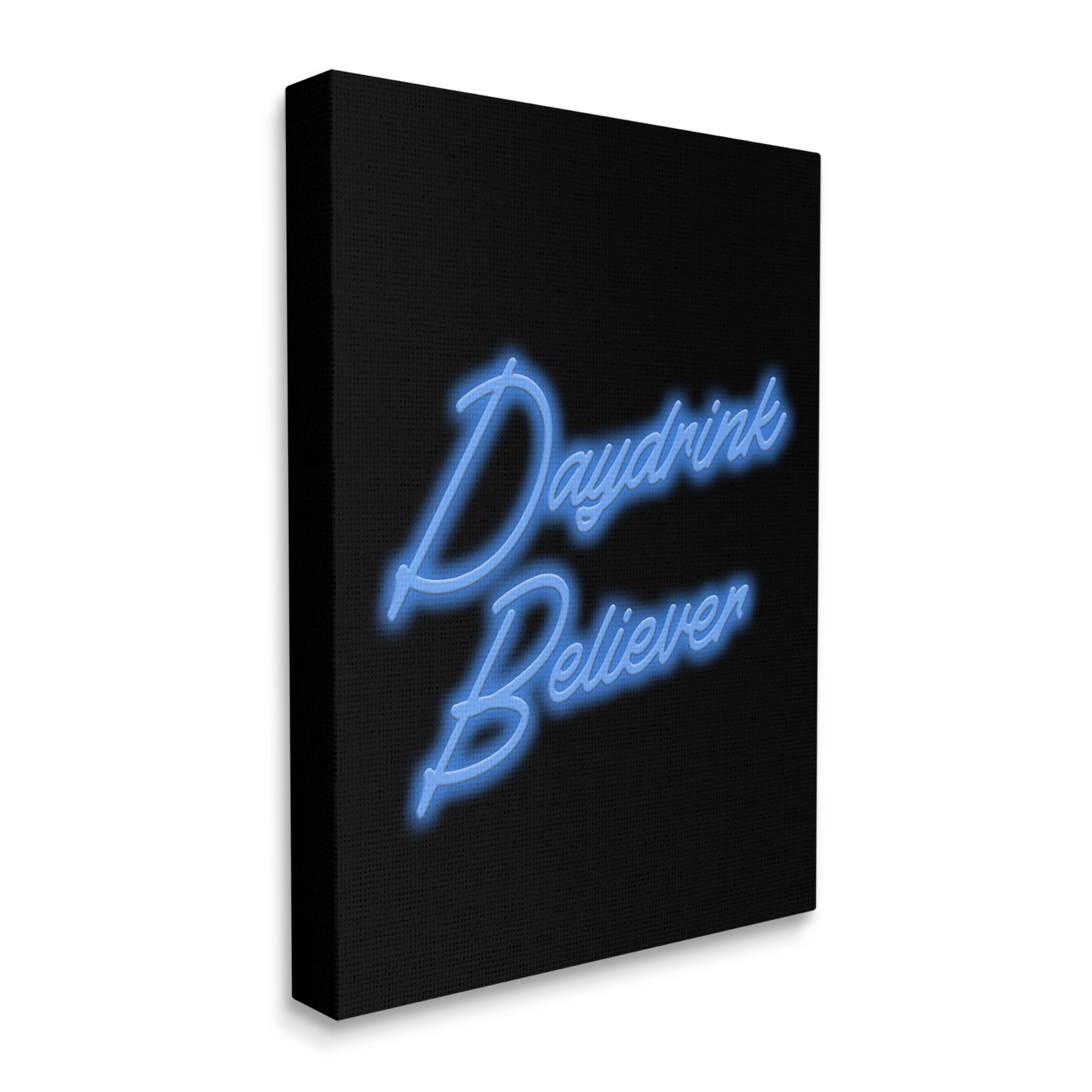 Stupell Industries Neon Daydrink Believer Phrase Inspirational Painting Gallery Wrapped Canvas Art Print Wall Art, 16 x 20