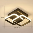 thumbnail image 2 of ADISUN LED Modern Ceiling Light Square Flush Mount Ceiling Fixture Lamp for Bedroom Living Room Warm White Light, Black, 2 of 8