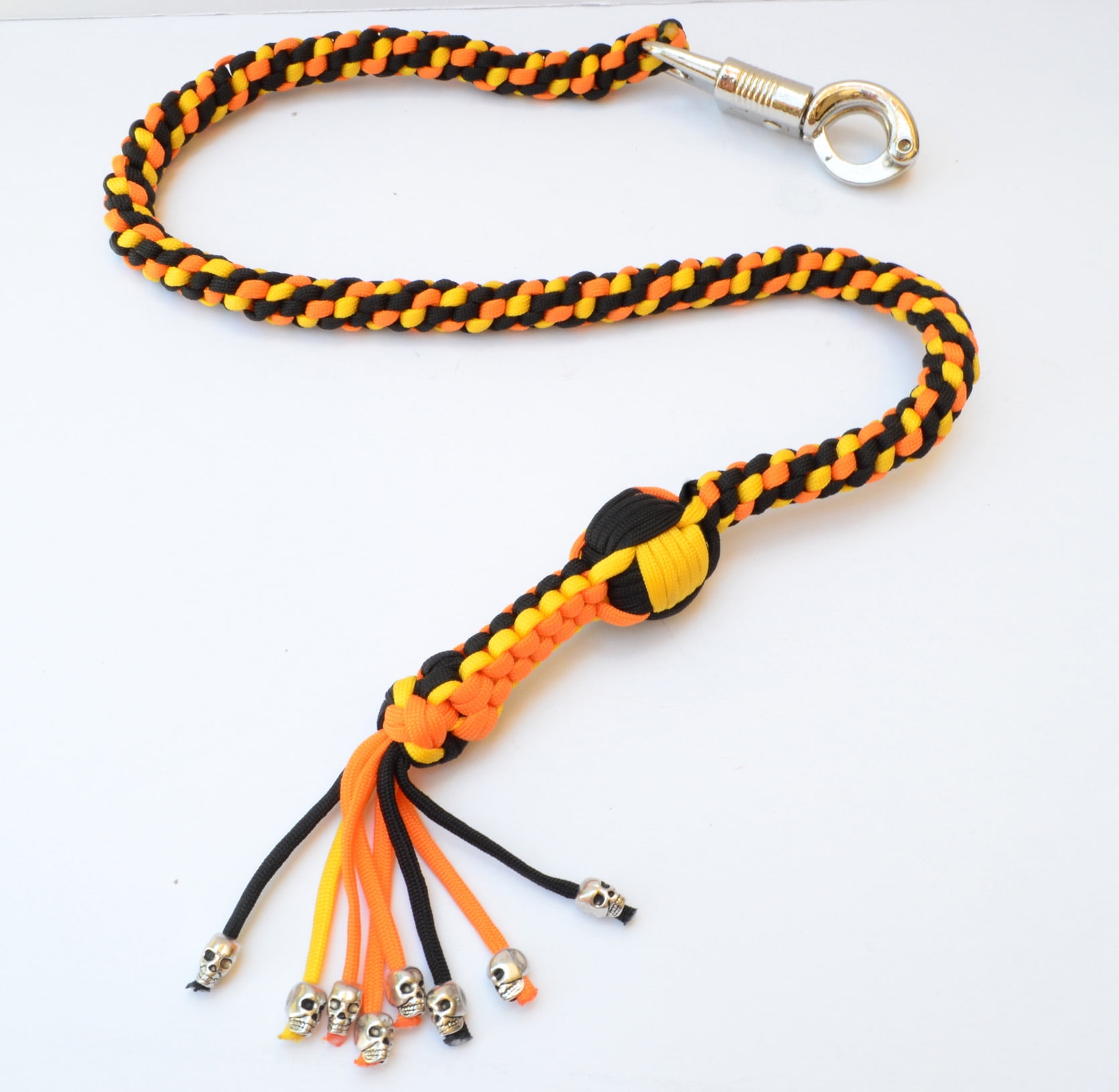 Short Paracord Get Back Whip Motorcycle Biker 17” Red Yellow GBW *Decoration