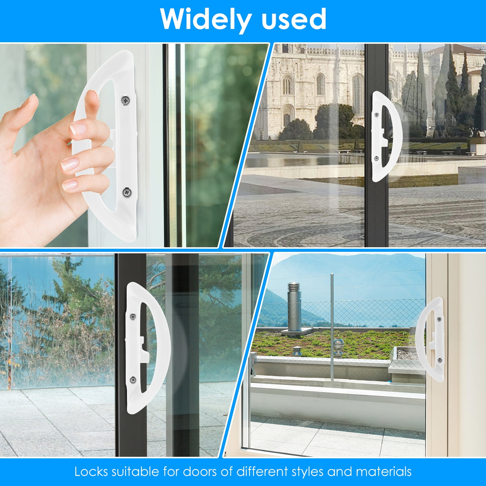 Sliding Patio Door Handle Set with Key Cylinder Mortise Style Sliding Glass Door Handle Aluminium Alloy Sliding Door Handle Lock Set for Patio Doors Sliding Doors