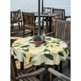 thumbnail image 2 of Outdoor Tablecloth with Umbrella Hole for Patio/Picnic/Party/Camping, Lemons Leaves Waterproof Table Cloth Round Cover Washable, Summer Fruits Floral Botanical Yellow (Dia 60"), 2 of 8