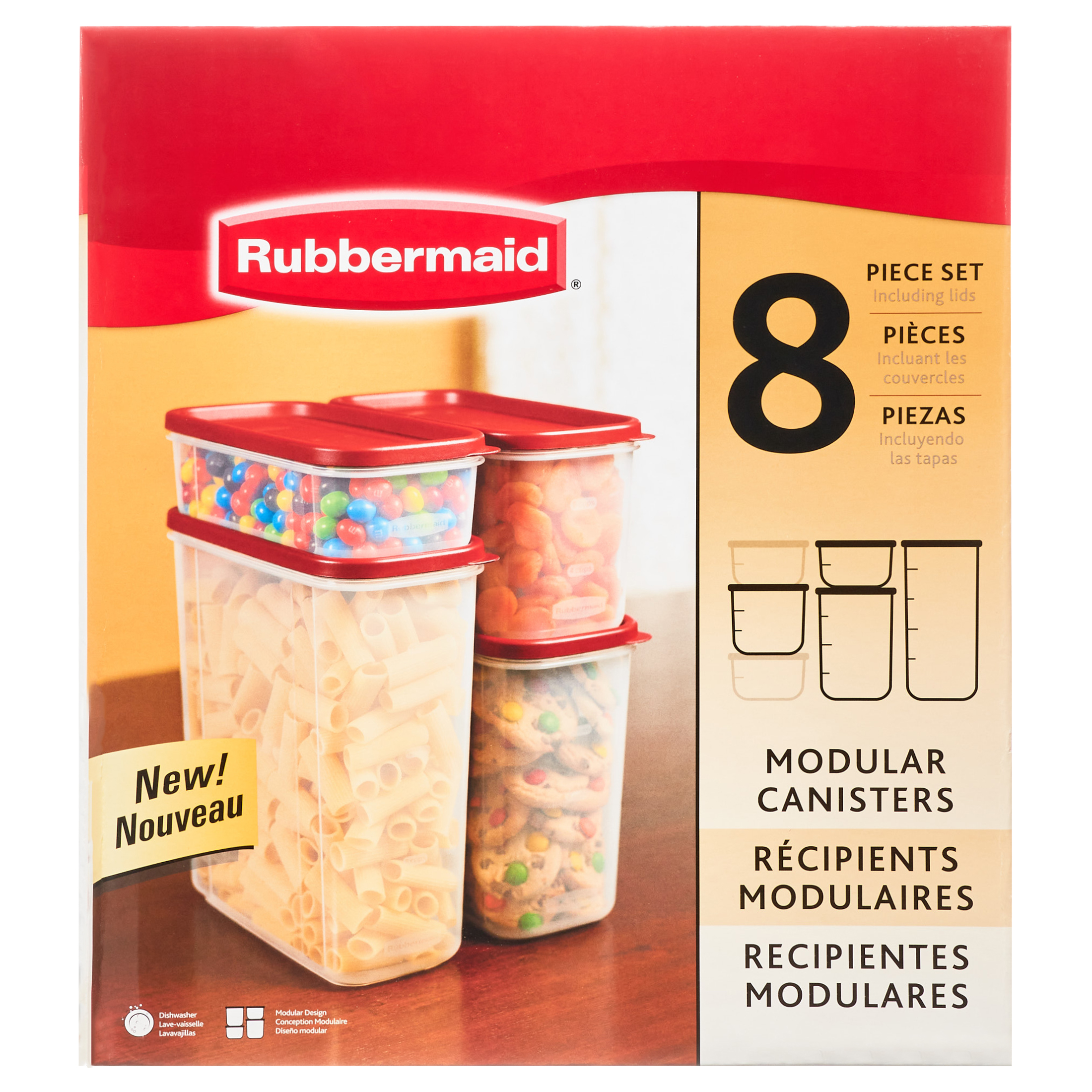 Rubbermaid Modular Pantry Canister Set, 8pcs - image 3 of 12