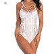 thumbnail image 1 of Conjunto de ropa interior sexy Mono de tela con pantalla de encaje Encantadora Lencería sexy para mujeres adultas, Blanco, XL sidaley XX000038-17, 1 of 7