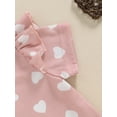 thumbnail image 6 of Bagilaanoe 2pcs Toddler Baby Girl Shorts Set Short Sleeve Heart Print T Shirt Tops + Shorts 6M 12M 18M 24M 3T 4T Kids Casual Summer Clothes, 6 of 7