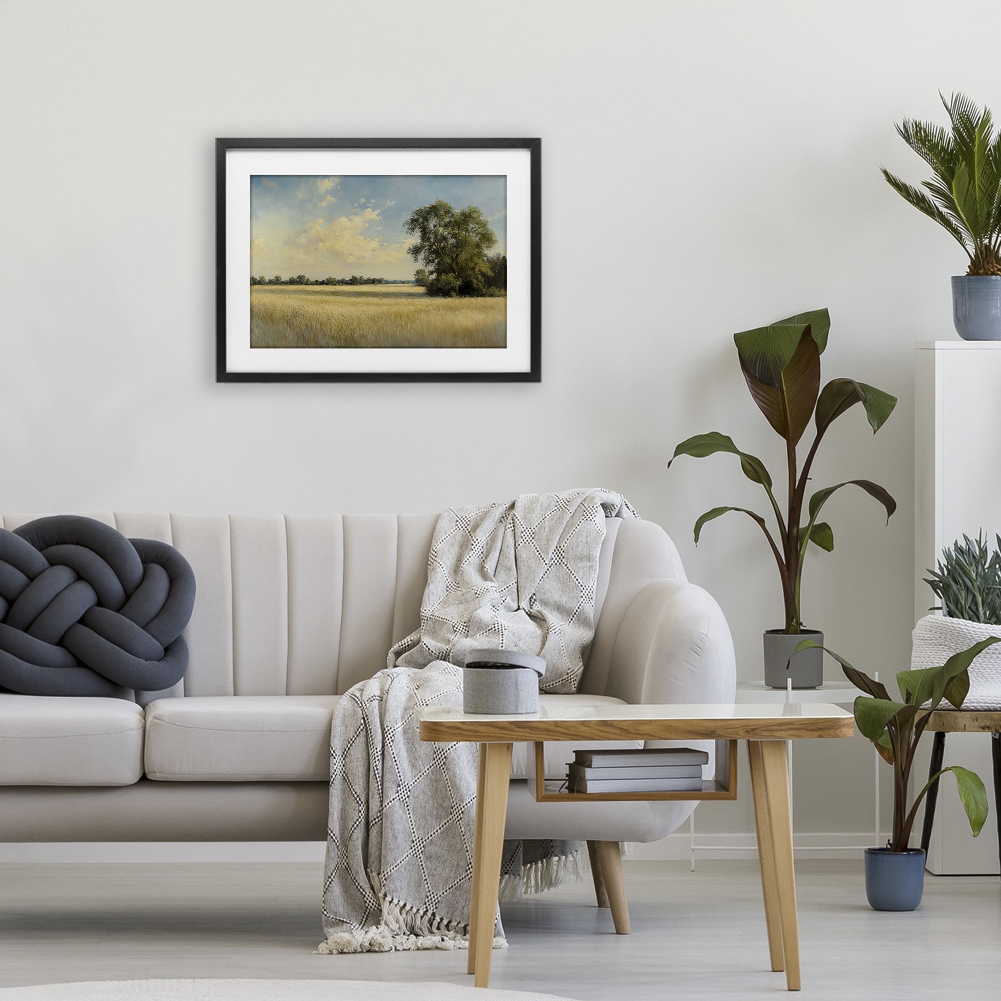 Stupell Industries Serene Wheat Field at Noon Black Framed Print Under Glass, design by Petal Prints Design