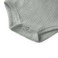 thumbnail image 5 of Busydd Newborn Clothes Onesie 0-24 Months Comfortable Solid Color Knit Ribbed Baby Boy Romper Summer Breathable Short Sleeve Round Neck Button Infant Girl Clothes 12-18 Months, 5 of 5