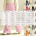 thumbnail image 3 of Xyant Girls Ribbed Knit Flare Leggings Elastic High Waist Bell Bottoms Bootcut Kids Stretchy Spring Fall Uniform Pants,Size 7-8 Years, 3 of 8