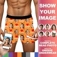 thumbnail image 2 of KHONTS Men's Personalized Boxers Husband Boyfriend Funny Boxers DIY Valentine's Day Birthday for Him Orange S, 2 of 8
