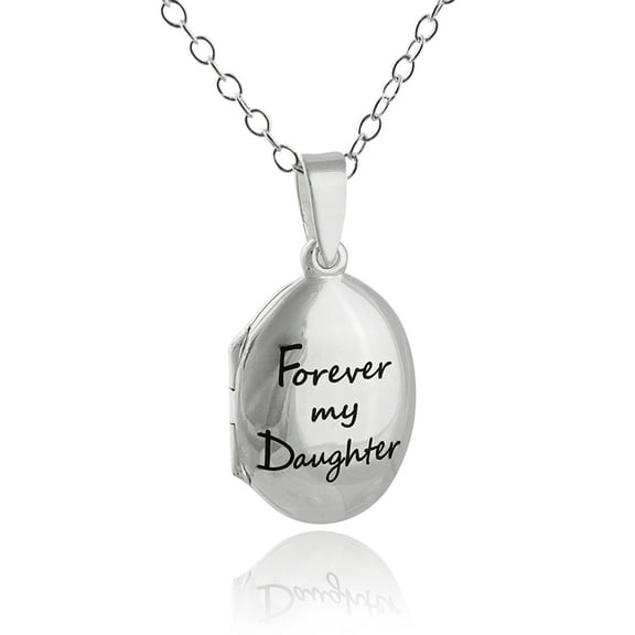 Sterling Silver Forever My Daughter Engraved Locket Necklace, 18" Chain