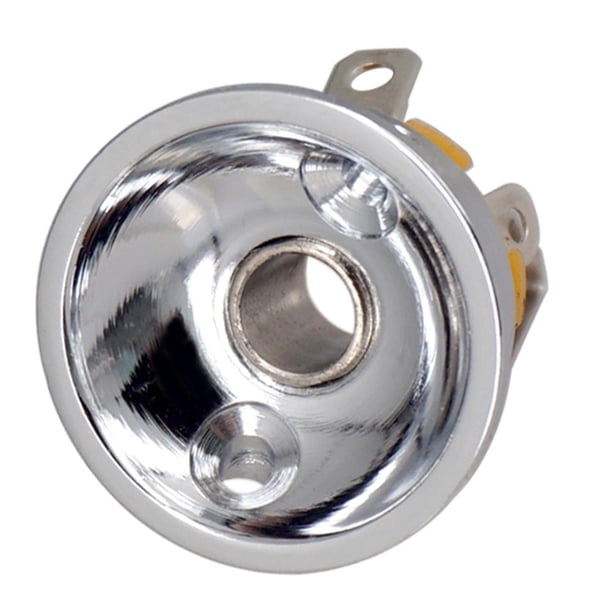 Tomas eléctricas para guitarra Jack Plate Holder Chrome Plated Empotrable Jack (Plata)