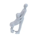 thumbnail image 3 of Figura de hombre con perro, estatua, escultura de vínculo emocional, accesorios para amantes de las mascotas Blanco, 3 of 9