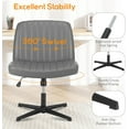 thumbnail image 6 of Criss Cross Chair, Cross Legged Office Chair, Wide Comfty Desk Chair, No Wheels Armless Computer Task Chair, Swivel Fabric Vanity Home Chair, Height Adjustable, 6 of 8