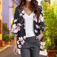 thumbnail image 2 of Ketyyh-chn99 Summer Cardigan for Women Floral Printed Puff Sleeve Chiffon Kimono Cardigan Pink,XL, 2 of 4