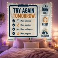 thumbnail image 2 of Clean Motivational Infographic with Again Tomorrow Again, Inspirational Illustration for Art Lovers, Wall Decor, Housewarming Gift, Tapestry Wall Hanging for Dorm and Living Room, 2 of 7