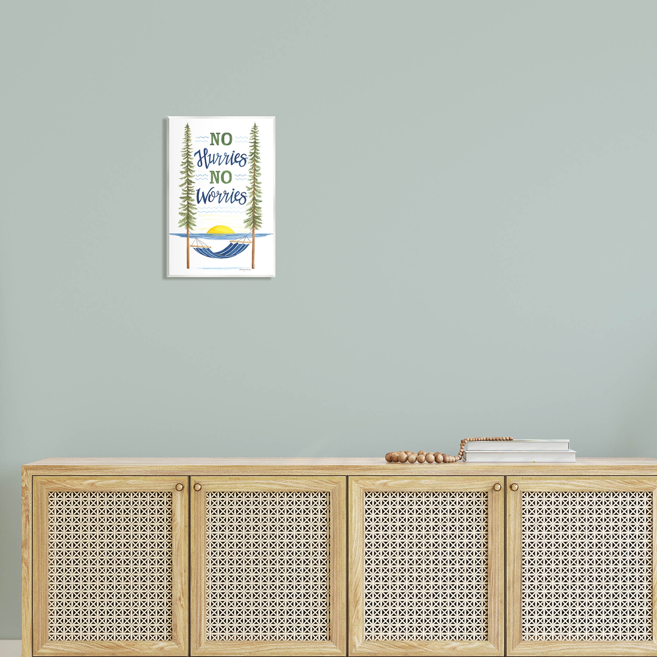 No Hurries Worries Hammock Scene Inspirational Graphic Art Unframed Art Print Wall Art