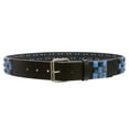 thumbnail image 2 of Snap On 1 1/2" Blue & Black Checkerboard Punk Rock Studded Belt, 2 of 5