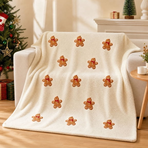 Christmas Flannel Throw Blanket, Soft Holiday Pattern Warm Cozy Blanket for Sofa, Couch, Bed, Bedroom, Living Room and Winter Xmas Home Decor