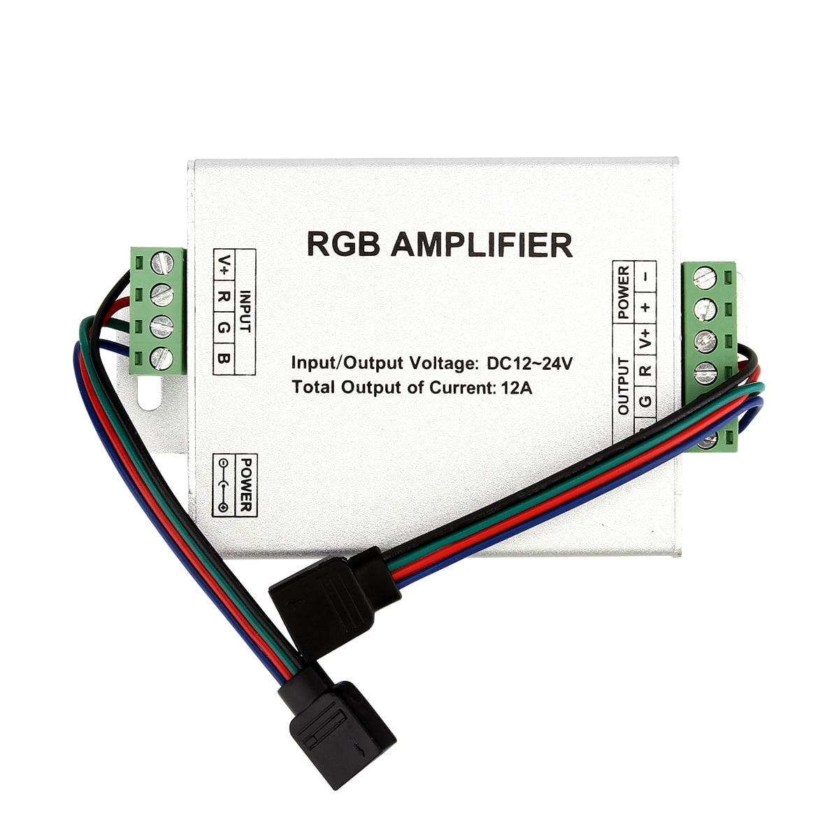 SUPERNIGHT RGB Signal Amplifier Repeater for 10m / 32.8ft 4 Pin RBG 5050 3528 LED Strip Lights , 12V to 24V 12A DC