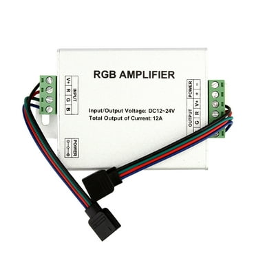 SUPERNIGHT RGB Signal Amplifier Repeater for 10m / 32.8ft 4 Pin RBG 5050 3528 LED Strip Lights , 12V to 24V 12A DC