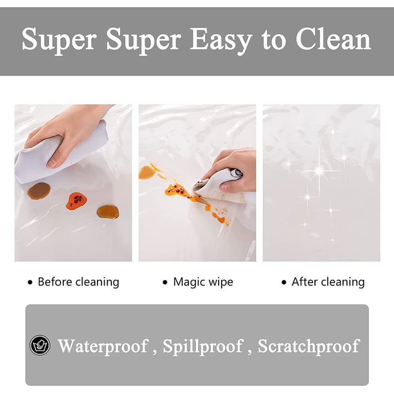 Umineux Clear Plastic Tablecloth Protector, 54x54 Square photo 3
