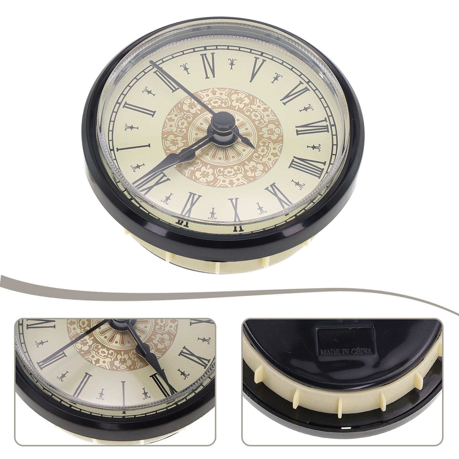 Classic 2.5 Inch (65mm) Quartz Clock Insert - Round Clock Head For Crafts & Repairs