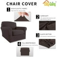 thumbnail image 7 of Easy-Going 2 Pieces Super Stretch couch cover, chair size, Chocolate (Slipcover Only), 7 of 7