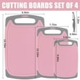 Cutting Boards for Kitchen, Plastic Chopping Board Set of 4 with Non
