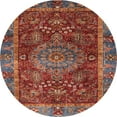thumbnail image 1 of Ahgly Company Tapis Rond Abstrait Intérieur Marron Amande Foncé, 4 Pieds Rond, 1 of 6