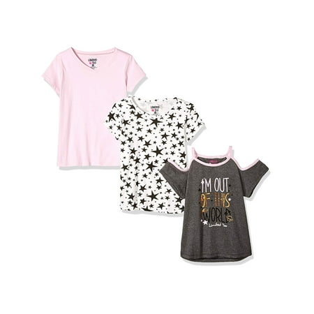 Extreme Cold Bib - Cold Shoulder Graphic, Print and Solid Tees, 3-Pack (Little Girls & Big Girls)