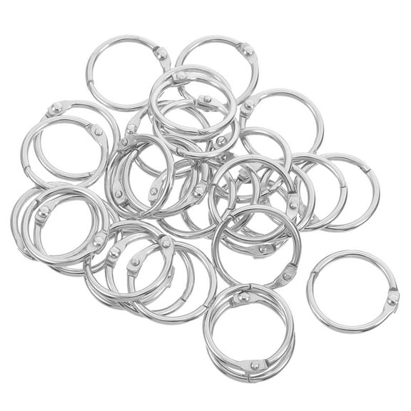 WHAMVOX  100 Pcs Meatl Circle Key Ring Small Mini Binder Rings Silver
