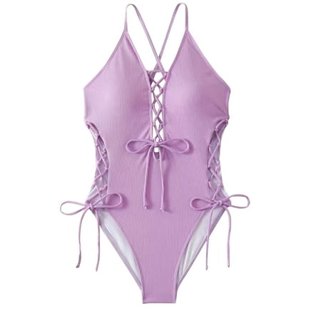 POROPL Cute One Piece Swimsuit for Women Fashion Bikini Halter Top Swim Size S-XL