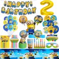 thumbnail image 2 of Globos de látex para decoración de fiesta de cumpleaños de los Minions, vasos de papel amarillos, artículos para fiesta, vajilla desechable de Mi villano favorito, juguete, 2 of 5