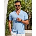 thumbnail image 3 of COOFANDY Men's Slim Fit Dress Shirt Wrinkle Free Stretch Short Sleeve Polo Shirts Vacation Clothes, 3 of 6
