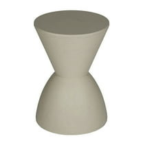 Benjara Niya 17" Side End Table- Round Top- Pedestal Base- Indoor Outdoor- Gray