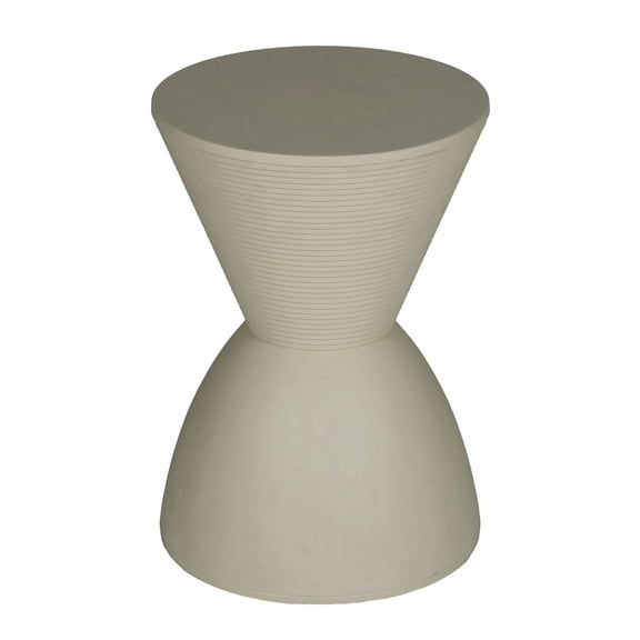 Benjara Niya 17 Inch Side End Table, Round Top, Pedestal Base, Indoor Outdoor, Gray