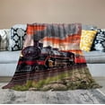 thumbnail image 2 of COMIO Train Steam Engine Throw Blanket Flannel for Couch Bed Sofa Soft Cozy Lightweight Bed Blanket Gift for Kids and Adults, 2 of 6