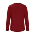 thumbnail image 5 of Blmnix Tops for Women Red Blouse Long Sleeve Henley Tunic Solid Flowy Sexy Tops for Women, 5 of 6