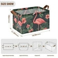 thumbnail image 7 of Yayeee Foldable Storage Basket for Shelves with Handles Waterproof Cloth Bins, Red Flamingo Pattern, 7 of 7