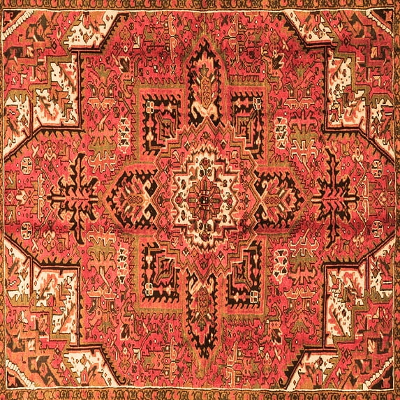 Ahgly Company Indoor Square Persian Orange Traditional Area Rugs, 8' Square
