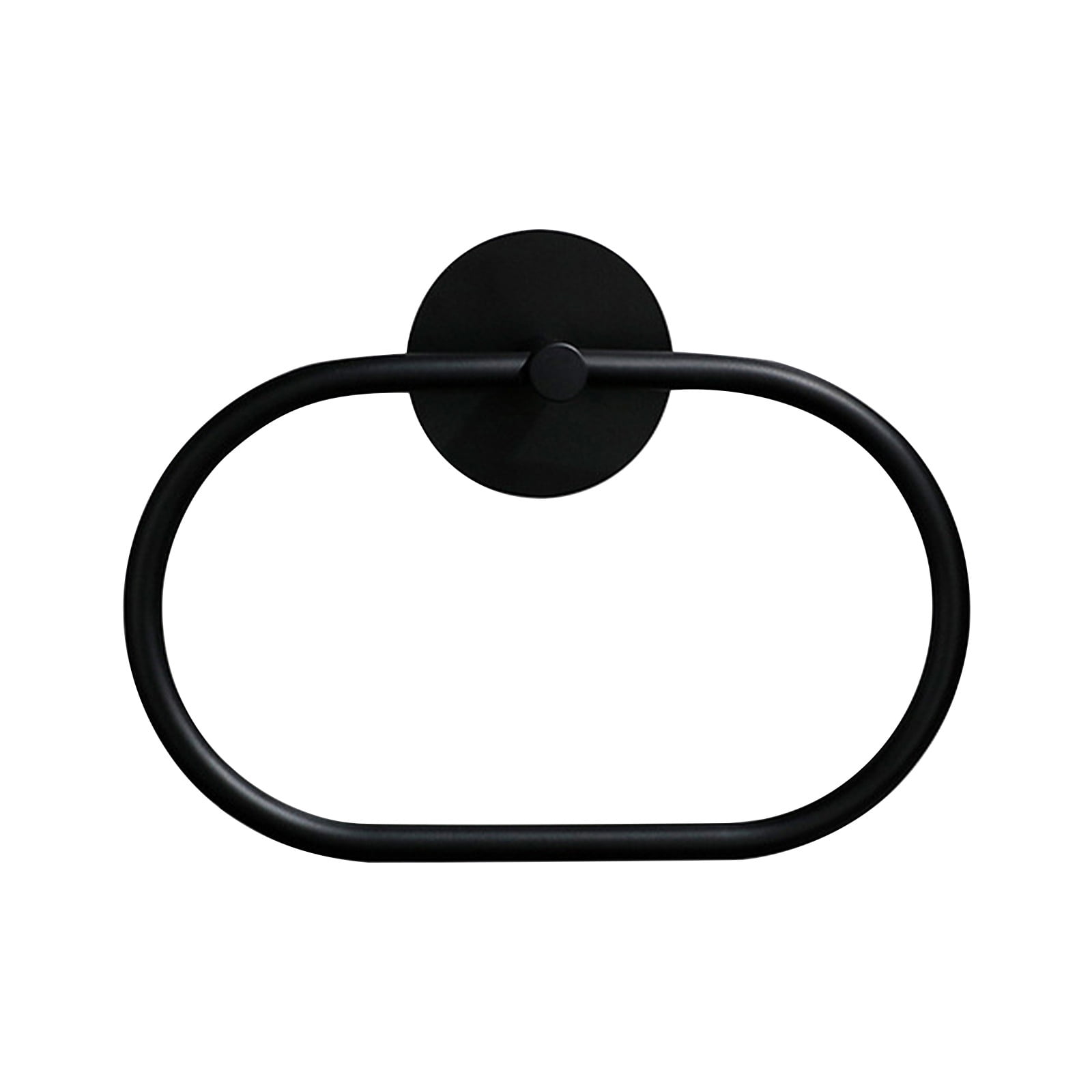 Dvkptbk Storage Oval Stainless Steel Towel Ring without Punching Black Bathroom Towel Rack Hanging Ring Home Essentials