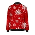 thumbnail image 5 of Chaqueta informal de manga larga sin capucha y con capucha para mujer, moderna, con estampado navideño, con cremallera y bolsillo, de poliéster., 5 of 5