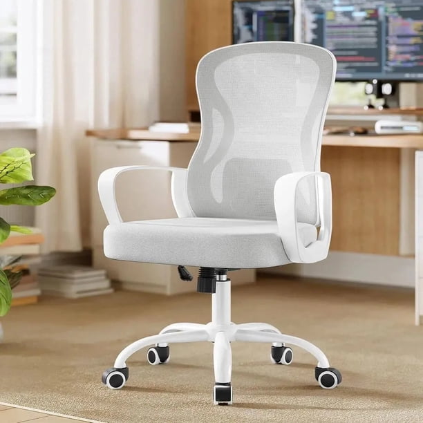 Zocalo Silla Ergonómica de Oficina y Gamer Giratoria 360°, con Altura Regulable, Respaldo Reclinable, Soporte Lumbar y Tapizado de Malla Transpirable, Uso para Oficina y Hogar