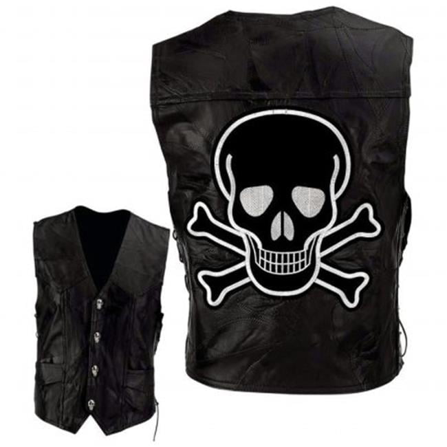 Leather Vest With Skull Size XL