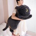 thumbnail image 5 of Peluche de gato acostado de dibujos animados de 50-90 cm, almohada larga de peluche, peluche de animal negro y gris, cojín para dormir, regalo de Navidad, 5 of 5