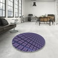 thumbnail image 4 of Ahgly Company Machine Washable Indoor Round Transitional Blue Area Rugs, 7' Round, 4 of 7